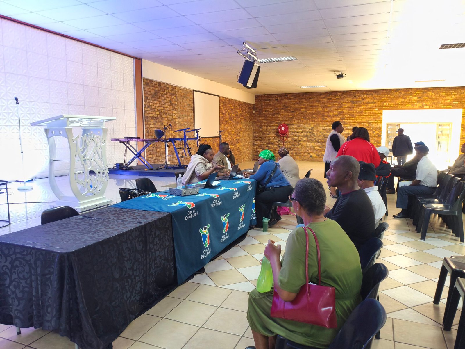 Dawn Park residents receiving help with municipal account queries at the Finance Open Day.